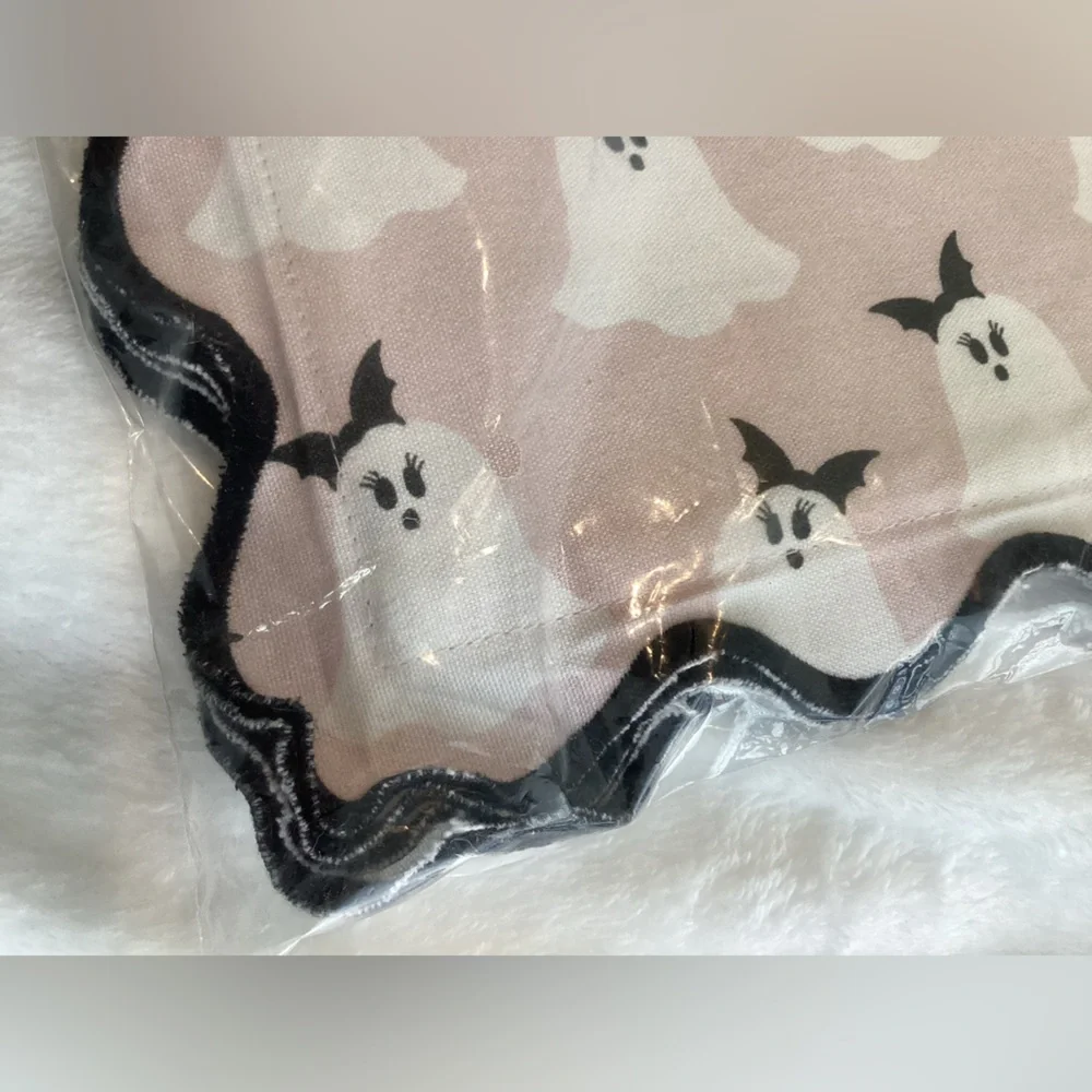👻Halloween Placemats Set of 4 London Kaye Cotton 13x9 Spooky Holiday Pink Ghost